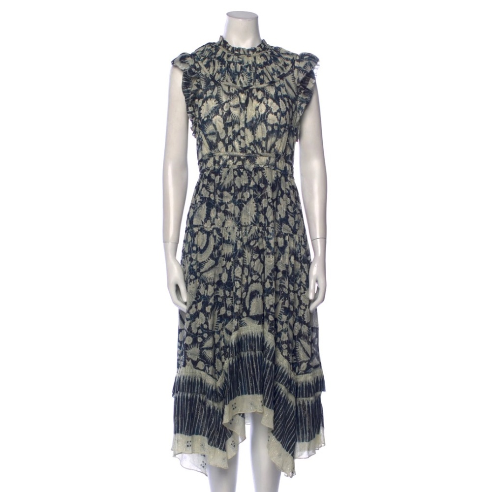 Ulla Johnson Floral Print Midi Length Dress Neutrals
